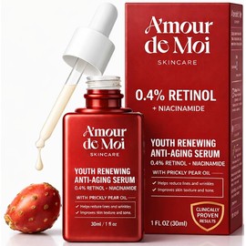 ADM Anti Aging Pure Retinol Serum For Face with Niacinamide - Resurfacing, Smoothing Fine Lines, Wrinkles, Acne Scars - Moisturizing Facial Skincare Treatment for Sensitive Skin - 1oz