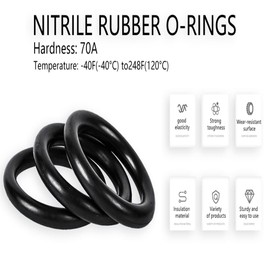 Othmro 1 Piece Nitrile Rubber O Rings 250mm OD 240mm ID 5mm Width Rubber Washers Metric Buna-N Gaskets