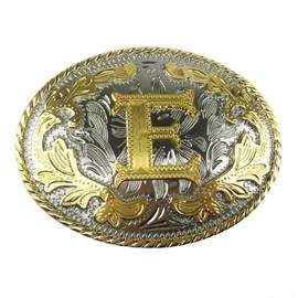 通用 Men's Belt Buckle,3D Golden Letter,Alphabet, Initial,Carving Belt Buckle A~Z,Western Vintage Style Cowboy Belt Buckles Jeans Accessory