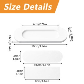MOROBOR Self-Stick Oval Sliding Door Pulls, 4pcs Aluminum Alloy Hidden Recessed Pull Handle for Sliding Barn Door Closet Cabinet Drawer Wardrobe (White, 100mm)