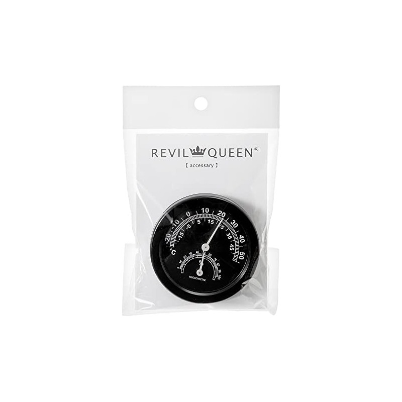 Levil Queen Levil Temperature and Hygrometer, Black, Terrarium, Pardarium Level