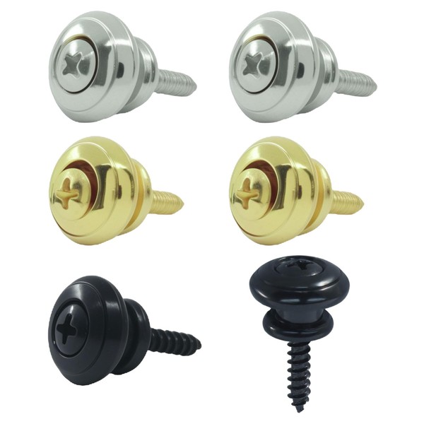ISDVBUY 6 Pack Metal Guitar Strap Button Lock Pins, Metal