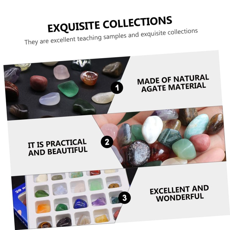 CIYODO Educational Ore Specimens Kit 20 Types Natural Crystal Ores