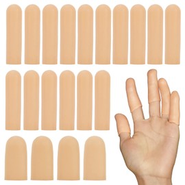 Gel Finger Cots, Silicone Finger Protectors, Fingertip Bandages Band-aids for Dry Skin, Cracked Fingertip Treatment,Thumb Protector Covers for Hand Eczema Finger Arthritis (20pcs)