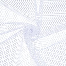 CABODYALS 1.5M 75CM Wide White Mesh Fabric Breathable Sheer Netting Fabrics By The Metre Polyester Needlework Soft Net Cloth for Sewing Making Clothing Accessories Home Decor Shopping Bags Diy Craft