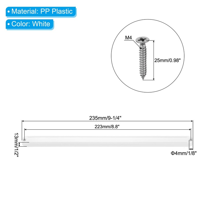 PATIKIL 9 Inch Drawer Slides, 2 Pcs Plastic Guide Rails