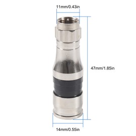 XIITIA 10pcs RG11 Connectors, F Type Connectors, Coaxial Cable Compression with Weather Seal O Ring Fitting for RG11 Coax Cable