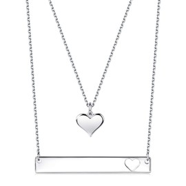 CHICLOVE Mother Daughter Jewelry Sets for Two, Cutout Heart Necklaces, 2 Sterling Silver Necklaces (D - 2 sterling silver necklaces)