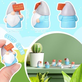 24 Pcs Mini Resin Gnomes Figurines Bulk Miniature Tiny Fairy Gnome Figurines Inspirational Appreciation Gnome Statues with Motivational Word for Office Desk Table Employee Supplies(You are Amazing)