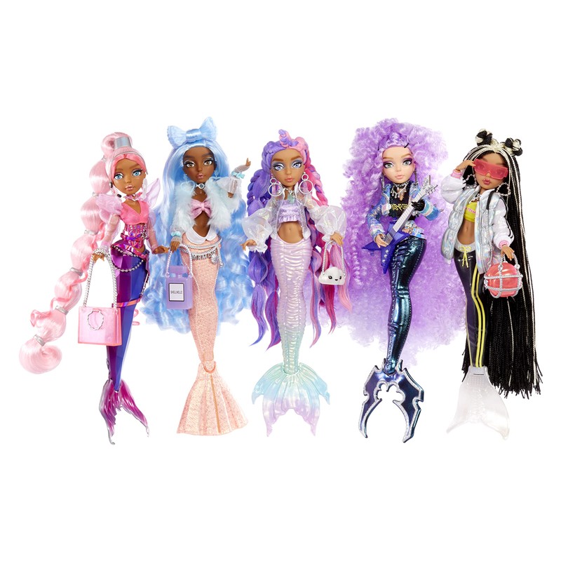 MERMAZE Color Change Harmonique Mermaid Doll with Stylish Accessories, Poseable,