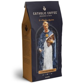 Catholic Coffee St. Thomas Aquinas | Medium Roast Whole Bean Coffee – Floral, Honey & Lemongrass Notes | 12oz Bag – Catholic Gift Inspired by a Doctor of the Church