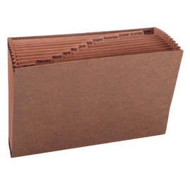 Smead TUFF Expanding File, Monthly (Jan.-Dec.), 12 Pockets, Legal Size, Redrope-Printed Stock (70490)