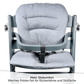 LaLoona Seat Cushion / High Chair Cushion for Safety 1st / Bebeconfort Timba - 2-Piece Seat Cushion / Seat Padding, Oeko-Tex Standard 100 Approved, Skin-Friendly and Machine Washable - Grey