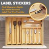 SpaceAid Bamboo Silverware Drawer Organizer with Labels, Kitchen Utensil Expandable