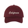 California Baseball Cap- West Coast Dad Hat -Unisex (Burgundy)