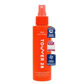 Tower 28 SOS Daily Rescue Spray Facial para Piel Sensible, Spray de Ácido Hipocloroso Ayuda a Reducir el Enrojecimiento y los Brotes, Tóner de Tamaño Completo para el Rostro, 4 FL Oz