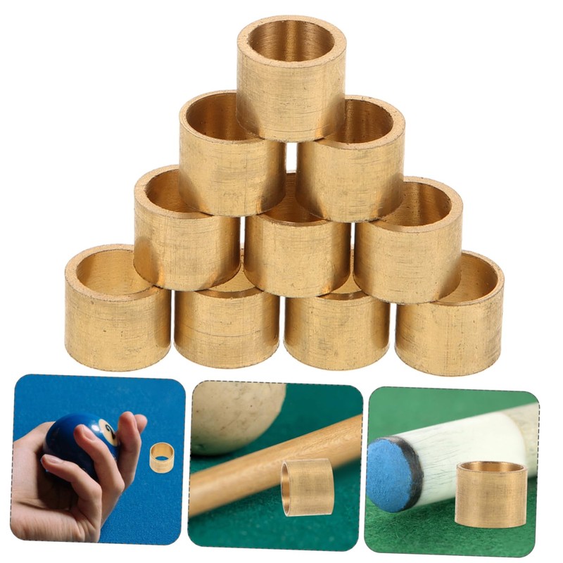 Totority 10Pcs Replacement Ferrules for Billiard Cues Durable Metal Accessories