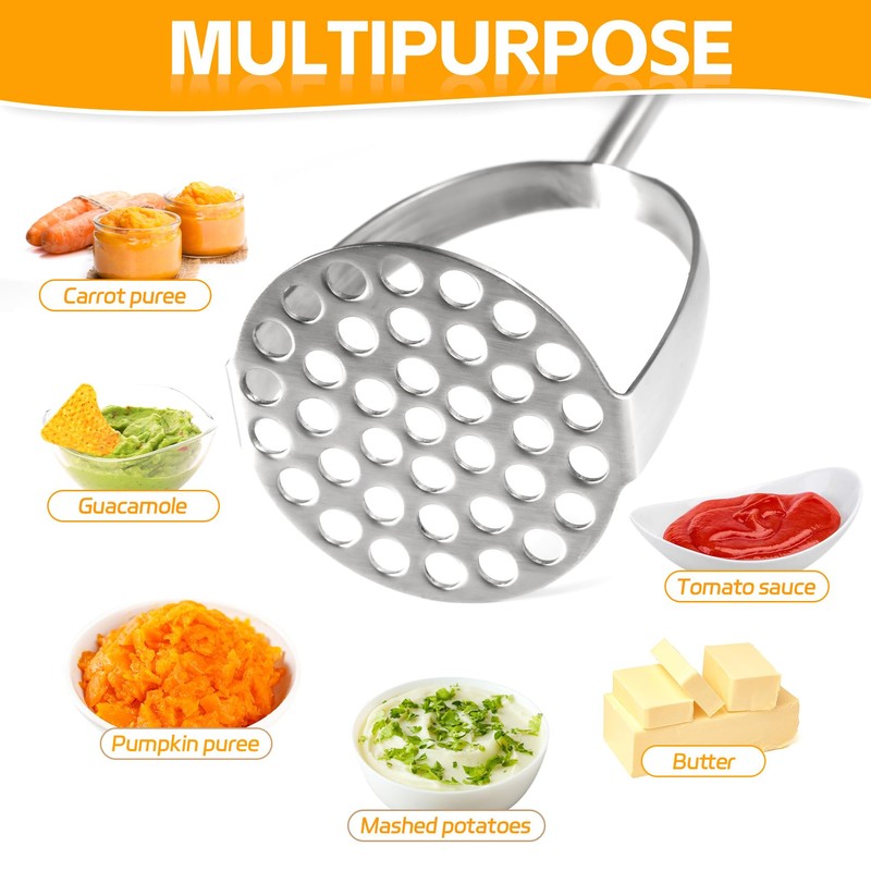 Potatoe Masher Stainless Steel - Heavy Duty Potato Mashed, Professional
