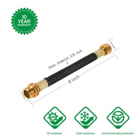 Boersite 2 PCS 0.8ft Garden Hose Extension Flexible Hose Adapter Short Connector Hose with Integrated Spiral Tube for Hose Reel/RV/Dehumidifier (2)
