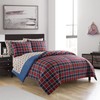 Dearfoams 7 Piece Super Soft Bed in a Bag Bedding Set, Red Tartan, Queen