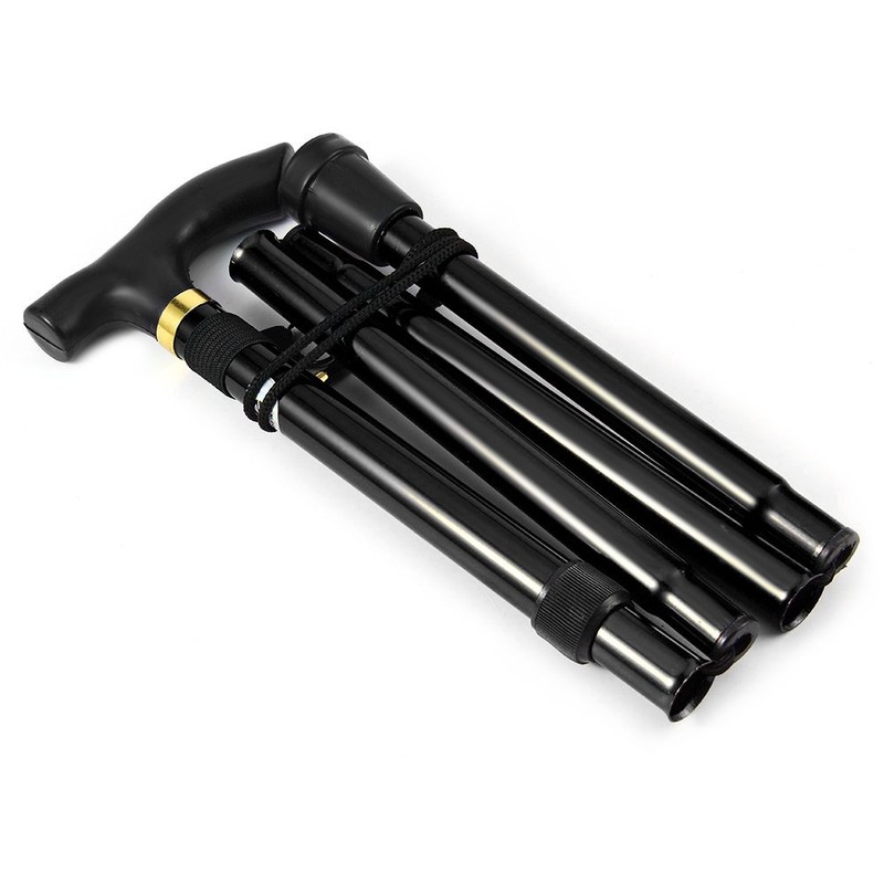Comfkey Folding Lightweight Walking Stick - Adjustable Aluminum Metal Collapsible