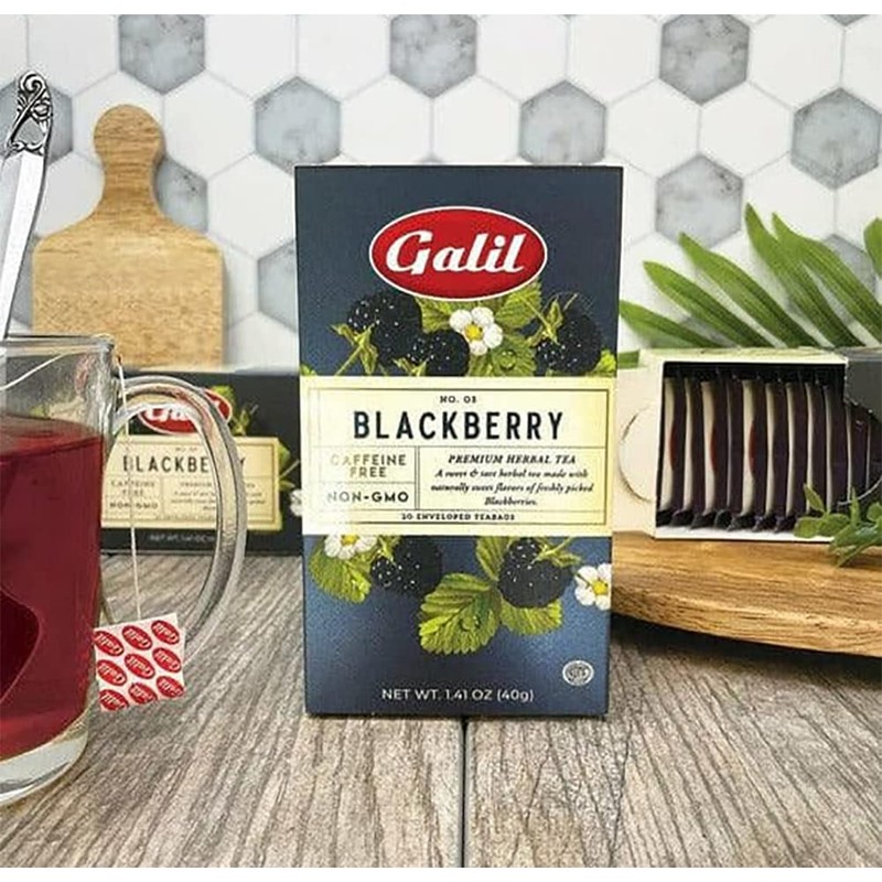 Galil Blackberry Tea Pack of 3 – Caffeine-Free Herbal Tea,