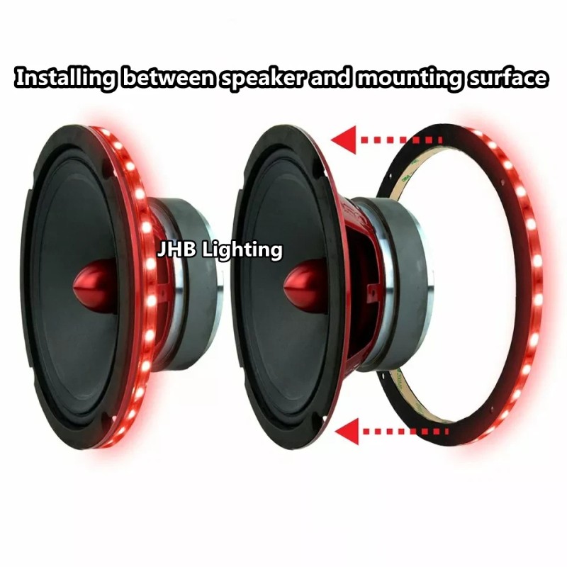 JHB Pair 8" Bluetooth Remote RGB LED Rings Lights for