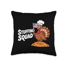 Thanksgiving Turkey Stuffing Squad Thanksgiving Turkey Throw Pillow
