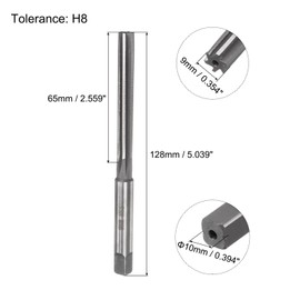 QUARKZMAN Hand Reamers, 9 mm H8 Metric Reamer Drill for Metal Wood Hole Reaming, Straight Groove High Speed Steel (HSS) Tool