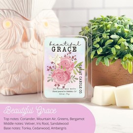 Clean Soy Blend Wax Melts Candle Decor with 50  including holiday favorite fragrances, smokeless fragrance for your home   Freshener Scented - Scent: Beautiful Grace
