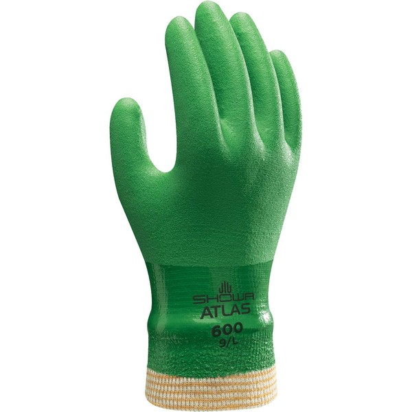 Showa Gloves SHO600-L No.600 Jersey Wrist Glove, Size: L, Green