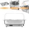 Electric Clear Roll Top Chafing Dish Buffet Set, 9 Qt
