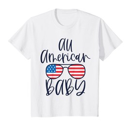 Kids All American Baby Boy Fourth of July Flag Themed Sunglasses T-Shirt