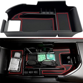 EVTIME Compatible with Camry XLE or XSE 2018-2021 2022 2023 2024 & Camry LE SE 2020-2023 2024 Center Console Organizer Tray Accessories, Fit Dual USB Ports（not for 9th 2024 2025 Camry） (Red)