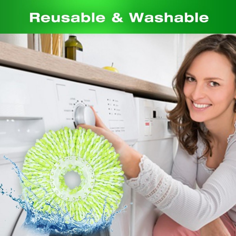 3 Pack Mop Heads Replacement Compatible with Sabco 2-Action Clean