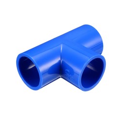 sourcing map 20mm Slip Tee PVC Pipe Fitting T-Shaped Coupling Connector Blue 10 Pcs