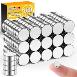 WUDIME 100 Pcs Refrigerator Magnets, Small Fridge Magnets Whiteboard Magnets, Round Neodymium Magnets, Magnets for Crafts, Miniatures, DIY, Home, Office, School