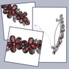 Shimmeroo Red Bridal Hair Accessories,Diamante Hair Clips for Women