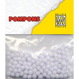 Nellie Snellen Choice Mini Pom Poms White, Pack of 100 - 3 mm