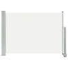 Cream Patio Retractable Side Awning 31.5x118.1 Inch Wall Mounted Manual