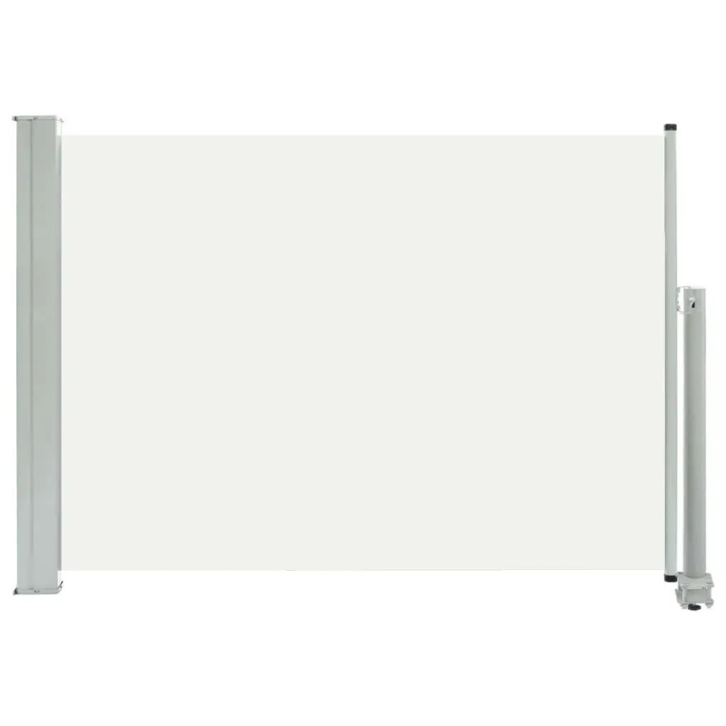 Cream Patio Retractable Side Awning 31.5x118.1 Inch Wall Mounted Manual