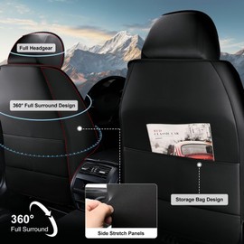 TTX LIGHTING Seat Covers Fit for Mazda 6 2010-2021 Mazda6 Full Set Car Seat Covers Waterproof Faux Leather Automotive Seat Protectors Cushion with Airbag Compatible(5 Seat,Black)