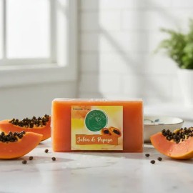 Jabon Artesanal Facial De Papaya Natural Antimanchas 100g                                                                                             