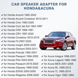 Fiegromech 72-7800 Car Speaker Wiring Harness,4PCS Vehicle Door Speaker Harness Adapter Compatible with Honda Accord Civic CRV CRX Fit Insight Element Pilot Odyssey Ridgeline Acura RL TL