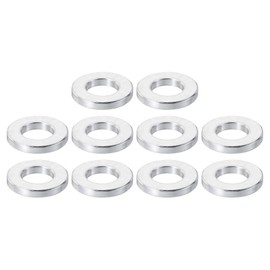 PATIKIL M10 Aluminium Spacers, Pack of 10 Metal Spacers, Aluminium 10.5 mm ID x 20 mm OD x 3 mm L, Aluminium Spacer Screw Stand, Round for 3/8 Inch M10 Screw Bolts