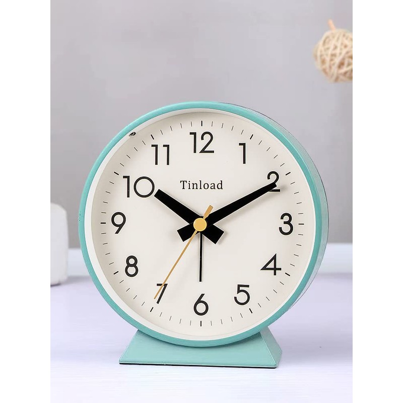 Tinload 4.5" Battery Operated Antique Retro Analog Alarm Clock, Small