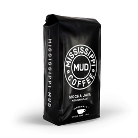 Mississippi Mud Mocha Java Whole Bean Coffee Medium Roast, 100% Organic Arabica, 10 oz.