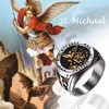 Flongo Saint Michael Ring for Men: Religious Archangel Michael Ring