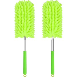 Mini plumero para limpieza, 360° plegable de mano con poste de extensión, plumero pequeño lavable para interior de coche, oficina, muebles
