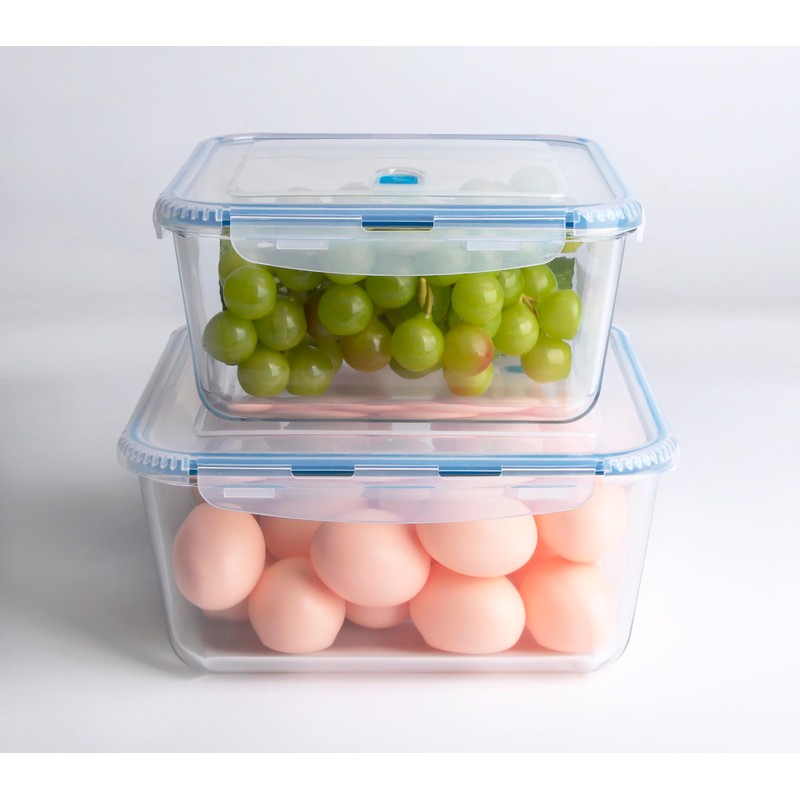 HUSANMP Large Borosilicate Tempered Glass Food Storage Containers with BPA-Free